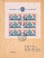 1952 SAN MARINO FOGLIETTO RICCIONE SU BUSTA - Lettres & Documents