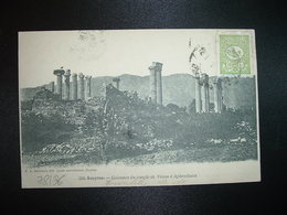 CP SMYRNE COLONNES DU TEMPLE DE VENUS TP 10 OBL. SMYRNE + Arrivée 18-1 03 LISIEUX CALVADOS - Storia Postale