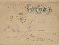 1873 - CERES Sur LETTRE RECOMMANDEE De CROISY PRES PACY SUR EURE => EVREUX - 1871-1875 Cérès