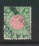 NEW ZEALAND P DUE, 1925 ½d Cowan Ppr,P14,pmk NOV 1930  FU, SGD33, Cat £32 - Oblitérés