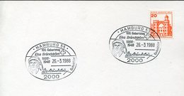39791 Germany Special Postmark 1988 Hamburg, Elsa Brandstrom, Swedish Angel Of Siberia ! - Famous Ladies