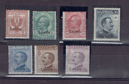 TP -1912 - GRECE - EGEE - LEROS  OCCUPATION ITALIENNE N°1/2/3/4/6/7/8 X - TB - Unused Stamps