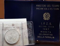ITALIA 500 LIRE ARGENTO 1987 FAMIGLIA FDC SET ZECCA - Jahressets & Polierte Platten