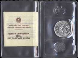 ITALIA 500 LIRE ARGENTO 1988 XXIV OLIMPIADE DI SEUL FDC SET ZECCA - Jahressets & Polierte Platten