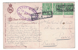 1928 - CACHETS PAQUETE PAQUEBOT + R.M.S.P. ARLANZA POSTED ON THE HIGH SEAS Sur CP ROYAL MAIL STEAM MADERE PARIS FRANCE - Correo Marítimo