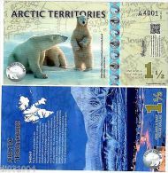 Arctic TERRITOIRES Billet 1 1/2 POLAR 2014 POLYMER OURS POLAIRE NEUF UNC - Autres - Amérique