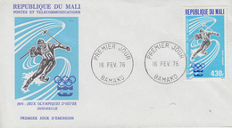 Enveloppe  FDC   1er  Jour     MALI   Jeux  Olympiques  D' Hiver   INNSBRÜCK   1976 - Winter 1976: Innsbruck
