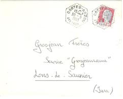 COSTES-GOZON Aveyron Lettre 25 C Marianne Decaris Yv 1263 Ob 30 9 1963 Ob Hexagone Pointillé Agence Postale Lautier F7 - Briefe U. Dokumente