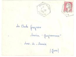 GRAND-VABRE Aveyron Lettre 25 C Marianne Decaris Yv 1263 Ob 1 10 1964 Ob Hexagone Pointillé Agence Postale Lautier F7 - Brieven En Documenten