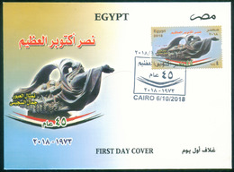 EGYPT / 2018 / 6TH OCTOBER VICTORY / ISRAEL / THE CROSS STATUE / SCULPTURE / FLAG / FDC - Lettres & Documents