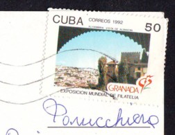 Grenada 1992 Stamp 1992  Cuba  On Postcard - Covers & Documents