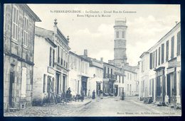 Cpa Du 17  St Pierre D' Oléron Le Clocher , Grande Rue Du Commerce Entre L' Eglise Et Le Marché       YN8 - Saint-Pierre-d'Oleron