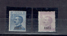 TP -1912 - GRECE - EGEE - COLONIE ITALIENNE - N° 1 Et N° 2 - Unused Stamps