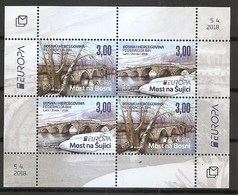 Bosnia And Hercegovina, HP Mostar, 2018, EUROPA CEPT,BRIDGES,BLOCK,MNH - 2018