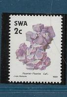 Timbre Neuf ** SW Africain 1991, Minéraux, N° 607 Yt, Fluorite - Minéraux