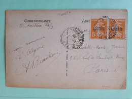 20065# ALGERIE SEMEUSE SURCHARGEE CPA VILLAGE BLANC Obl EL KANTARA CONSTANTINE 1925 FACTEUR BOITIER - Storia Postale