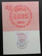 Cuba Universal Postal Union UPU 1984 ATM Frama Label Stamp (maxicard) - Covers & Documents