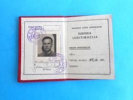 YUGOSLAVIAN BOXING FEDERATION - BOXING JUDGE Official ID Card ( 1950. ) * Juge De Boxe Boxeo Boxen Pugilato - Altri & Non Classificati