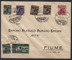 ITALIA 1945, OCCUPAZIONE JUGOSLAVA FIUME, SERIE COMPLETA SU LETTERA VIAGGIATA, VARIETA' - Occup. Iugoslava: Fiume