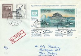Greenland - Registered Cover Sent To Denmark 1987.  H-1395 - Cartas & Documentos
