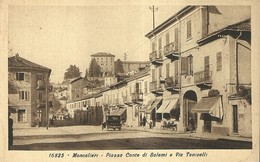 1824 " MONCALIERI-Pzza CONTE DI SALEMI-VIA TENIVELLI CON AUTO "  CARTOLINA POSTALE ORIGINALE  NON SPEDITA - Moncalieri