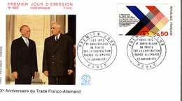 FDC  PREMIER JOUR  X E ANNIVERSAIRE DU TRAITE FRANCO - ALLEMAND - Andere & Zonder Classificatie