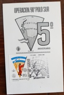 ARGENTINE Theme Polaire. 5eme Anniversaire OPERACION 90° POLO SUR. Carte FDC - Expéditions Antarctiques