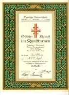 Urkunde Turnen Gau Havel 4. Bezirk 10.4.1925.1924 In TEGEL Berlin Im Städtekampf Rathenow Fürstenwalde Turner K Ellmer - Oranienburg
