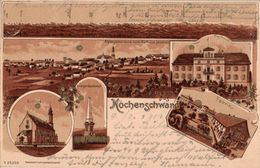 HÖCHENSCHWAND, Alpenpanorama, Kurhaus, Fabrik, Kirche, Kriegerdenkmal (1901) AK - Hoechenschwand