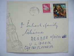 New Zealand 1961 - Wellesley Street (Auckland) To Czechoslovakia, Stamps Manuka, Christmas 1961 - Cartas & Documentos