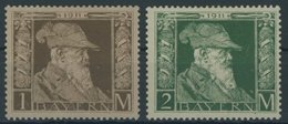 BAYERN 86/7I *, 1911, 1 Und 2 M. Luitpold, Type I, Falzreste, 2 Prachtwerte, Mi. 240.- - Sonstige & Ohne Zuordnung