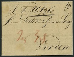 HAMBURG VORPHILA 1825, Brief Von Hamburg Nach Verden, Rückseitiger Datumsstempel, Pracht - Vorphilatelie