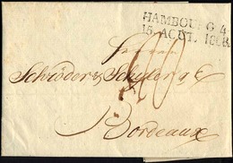 HAMBURG-VORPHILA 1808, HAMBOURG. 4., L2 (sehr Frühes Datum!) Auf Brief Nach Bordeaux, Pracht - Sonstige & Ohne Zuordnung