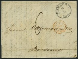 HAMBURG - THURN UND TAXISCHES O.P.A. 1852, HAMBURG Th.& T., K3 Auf Forwarded-Letter Von Riga Nach Bordeaux, Agent Krüger - Prephilately