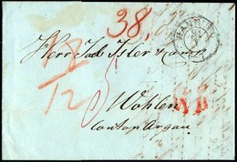 HAMBURG-VORPHILA 1846, HAMBURG, K2 Auf Brief Nach Wohlen (Schweiz) Mit Rotem L1 WP, Pracht - Prefilatelia