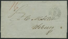 HAMBURG 1851, K.D.O.P.A. HAMBURG, K2 In Blau Auf Brief Nach Wiburg, Feinst - Prefilatelia