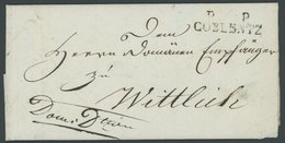 PREUSSEN PP COBLENTZ, L2, Aptierter Departmentstempel Auf Brief (1814) Nach Wittlich, Pracht - Prephilately