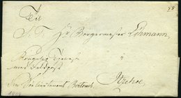 SCHLESWIG-HOLSTEIN 1809, Brief Eines Premierleutnants Aus Kiel An Den Bürgermeister Der Stadt Itzehoe, Pracht - Vorphilatelie