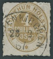 SCHLESWIG-HOLSTEIN 25 O, 1865, 4 S. Braunocker, K1 KLATENKIRCHEN, Pracht, Mi. (100.-) - Schleswig-Holstein