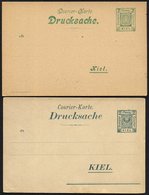 KIEL A P 24II,26I BRIEF, COURIER: 1899, 2 Pf. Grün, Anschriftenzeile Nicht Unterstrichen Und 2 Pf. Grün, Zierstrich Type - Correos Privados & Locales