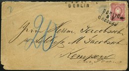 BAHNPOST DR 33 BRIEF, Berlin-Breslau, L3 Und Abgedeckter Bahnpoststempel BERLIN Auf Brief Mit 10 Pfe. Karmin Von 1881, F - Maschinenstempel (EMA)