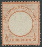 Dt. Reich 3 *, 1872, 1/2 Gr. Ziegelrot, Falzreste Und Kleine Gummiunebenheiten, Sonst Farbfrisches Prachtstück, Gepr. Bü - Sonstige & Ohne Zuordnung