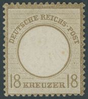 Dt. Reich 11 *, 1872, 18 Kr. Ockerbraun, Fast Postfrisch, Kabinett, Fotoattest Sommer, Mi. (650.-) - Other & Unclassified