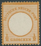 Dt. Reich 14 *, 1872, 1/2 Gr. Orange, Falzreste, Farbfrisch, Kabinett, Gepr. Bühler Und Fotoattest Sommer, Mi. (1500.-) - Sonstige & Ohne Zuordnung