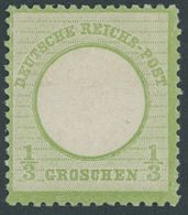 Dt. Reich 17a **, 1872, 1/3 Gr. Gelblichgrün, Postfrisch, Pracht, Gepr. Hennies Mit Befund, Mi. 180.- - Other & Unclassified