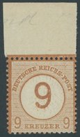 Dt. Reich 30 **, 1874, 9 Auf 9 Kr. Braunorange Mit Breitem Oberrand, Postfrisch, Pracht, Fotobefund Sommer - Sonstige & Ohne Zuordnung