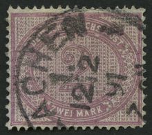 Dt. Reich 37d O, 1889, 2 M. Stumpfviolettpurpur, Pracht, Gepr. Thiel, Mi. 80.- - Usati