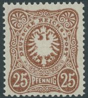 Dt. Reich 43c **, 1887, 25 Pf. Orangebraun, Postfrisch, Pracht, Gepr. Zenker, Mi. 100.- - Usados