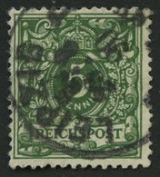 Dt. Reich 46aa O, 1890, 5 Pf. Dunkelgrün, Pracht, Gepr. Zenker, Mi. 80.- - Used Stamps