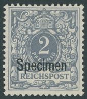 Dt. Reich 52SP *, 1900, 2 Pf. Lebhaftgrau, Falzrest, Pracht, Kurzbefund Jäschke-L., Mi. 100.- - Used Stamps